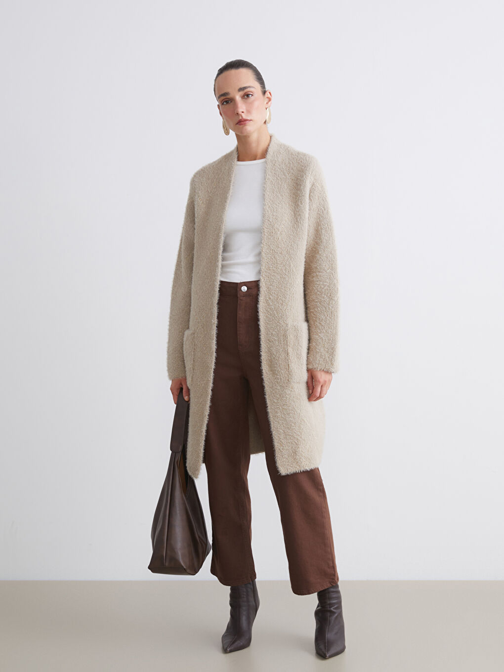 Shawl Collar Patterned Women's Knitwear Cardigan-1