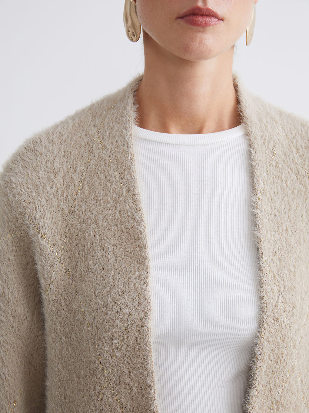 Shawl Collar Patterned Women's Knitwear Cardigan-2