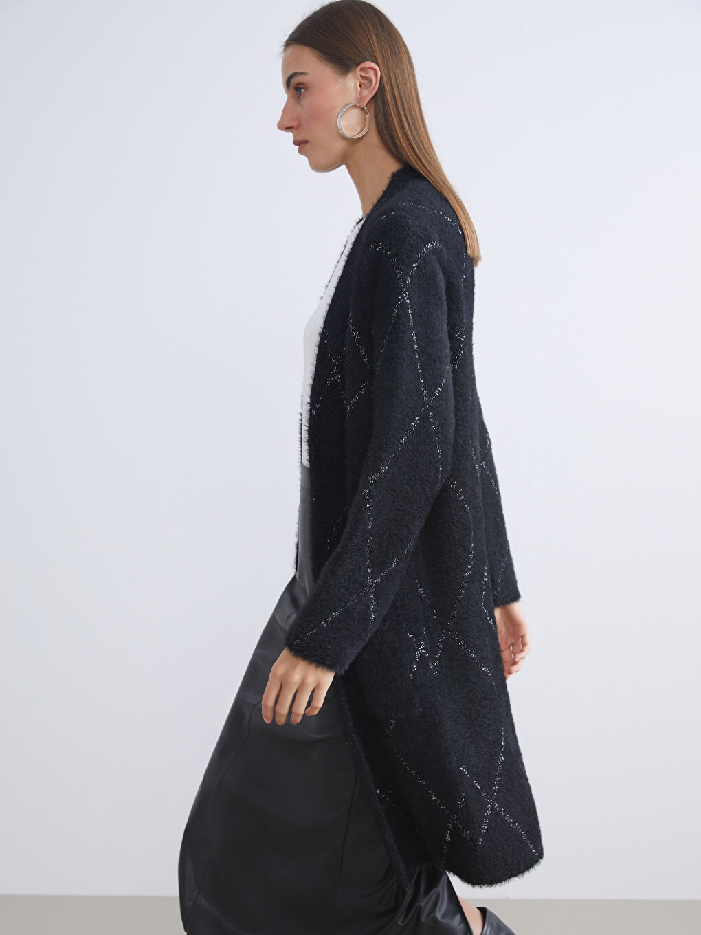 Shawl Collar Patterned Women's Knitwear Cardigan