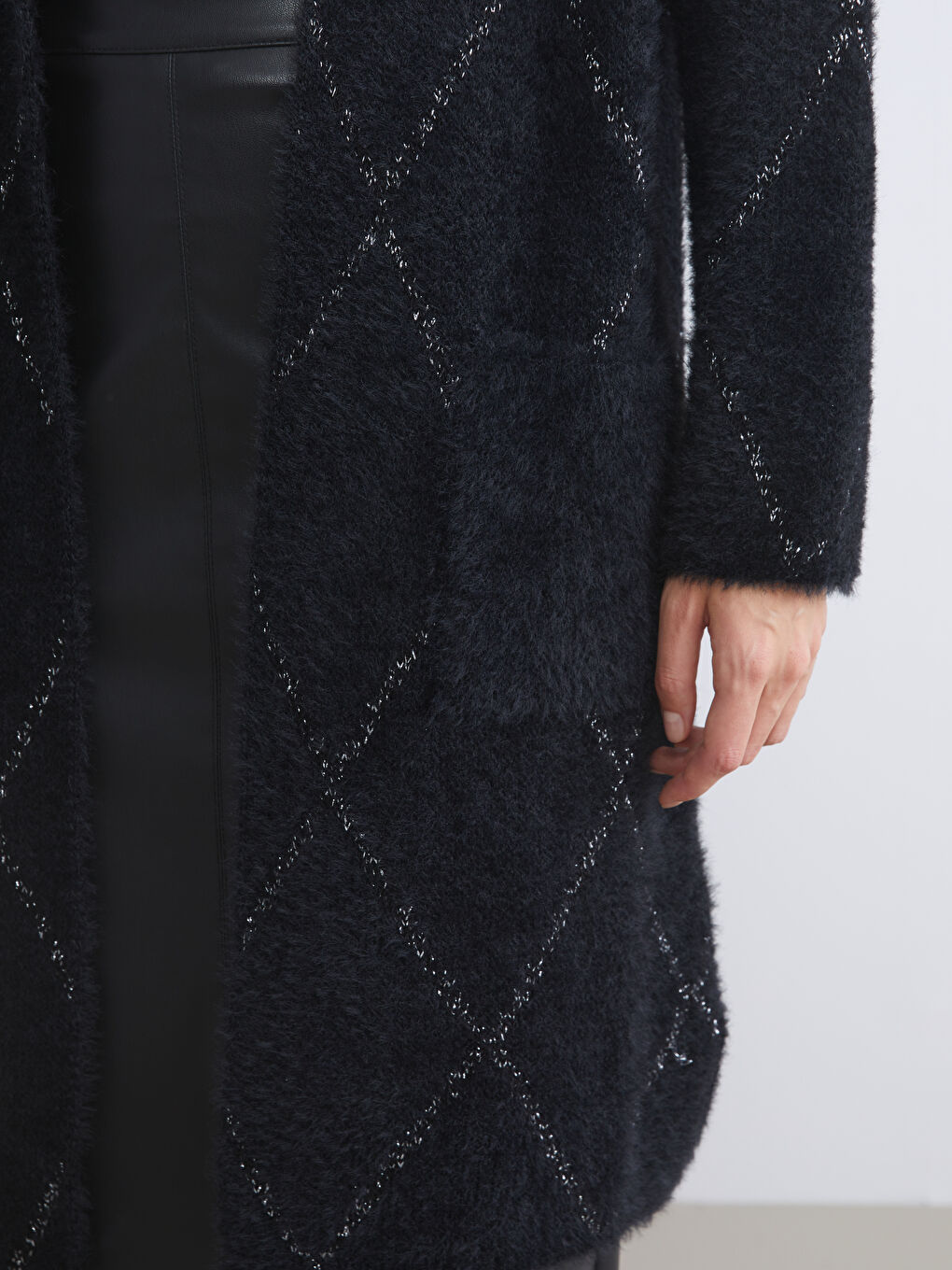 Shawl Collar Patterned Women's Knitwear Cardigan-2