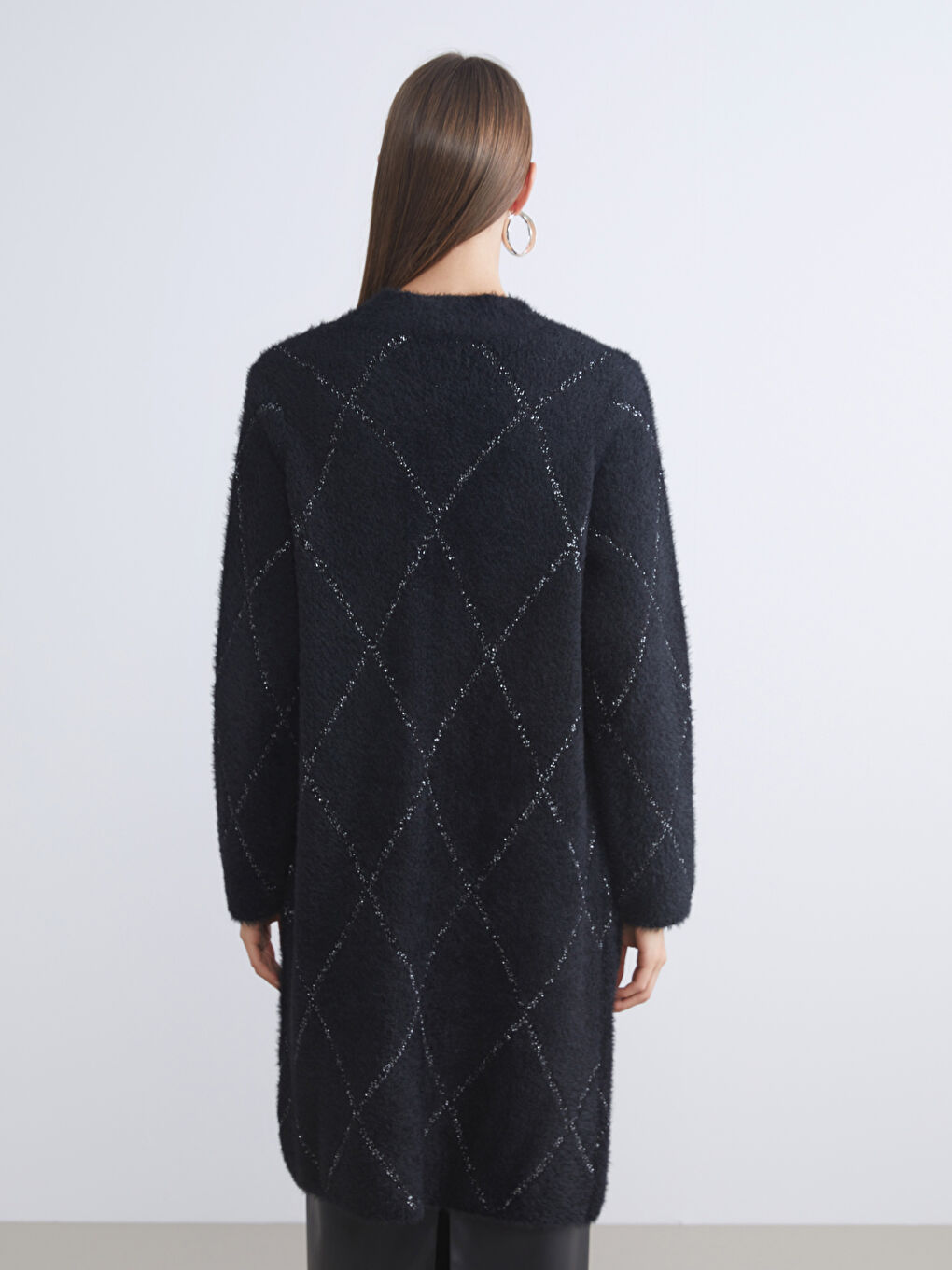 Shawl Collar Patterned Women's Knitwear Cardigan-3