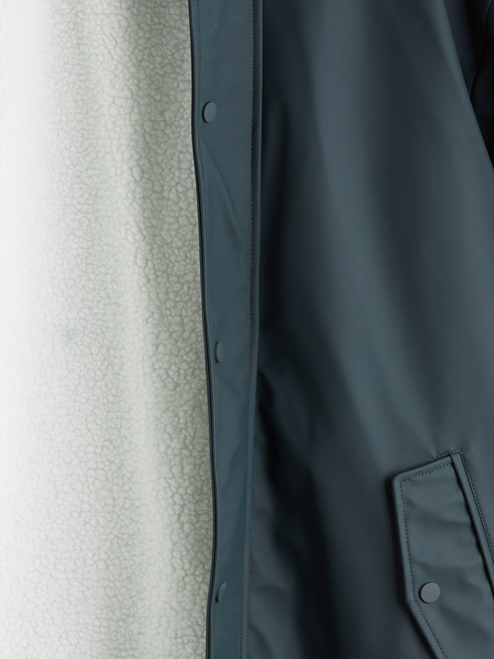 Yeşil Kapüşonlu İçi Kürklü Erkek Mont-6