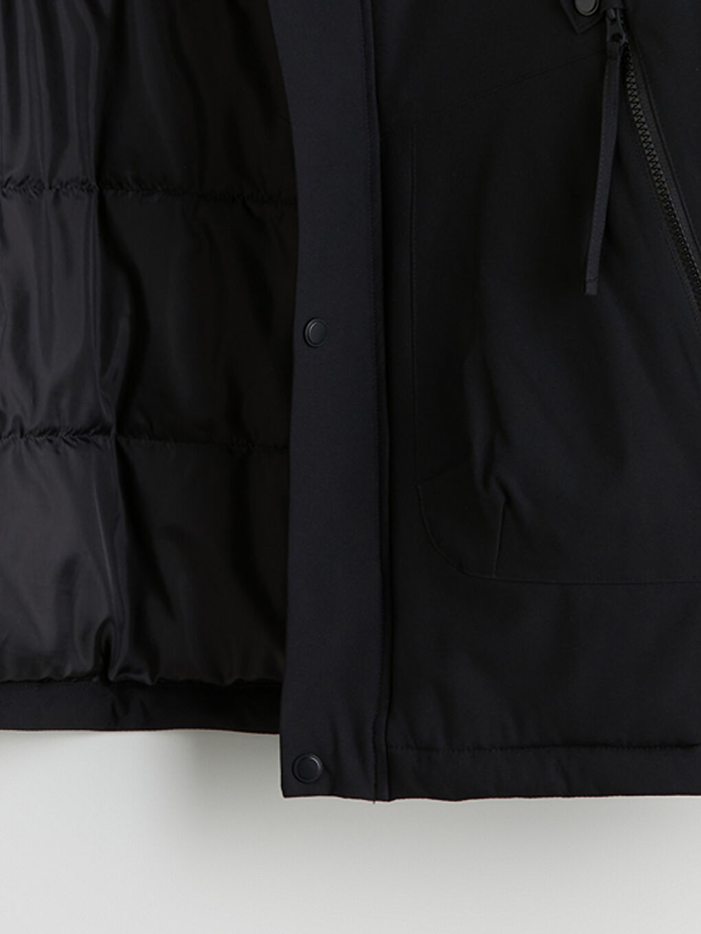 Relaxed Fit Hooded Men's Coat-1