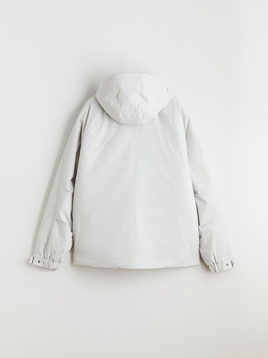 Gri Standart Kalıp Kapüşonlu Erkek Parka-7