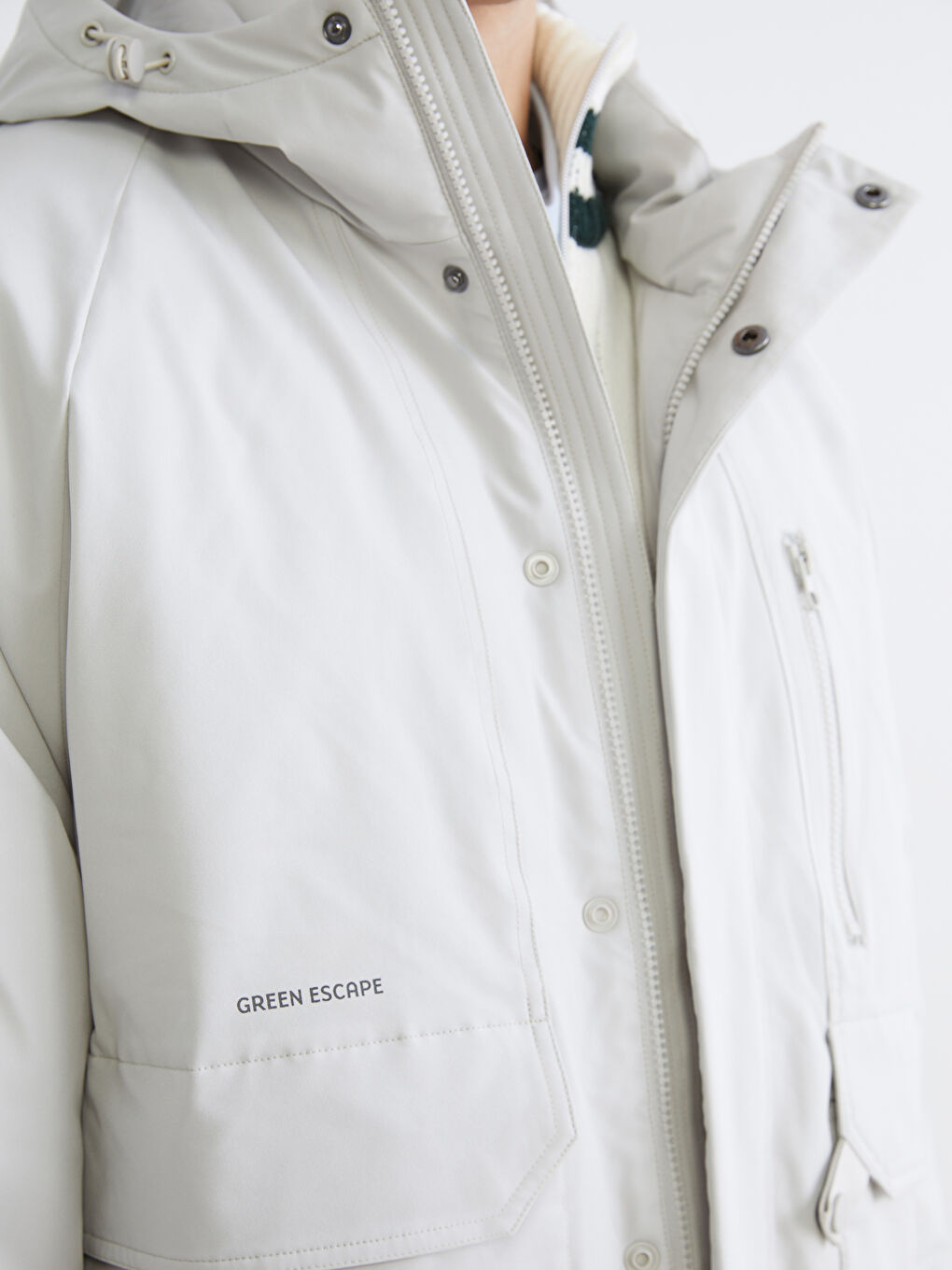 Ерлерге арналған стандартты пішім капюшонды парка пальтосы-2