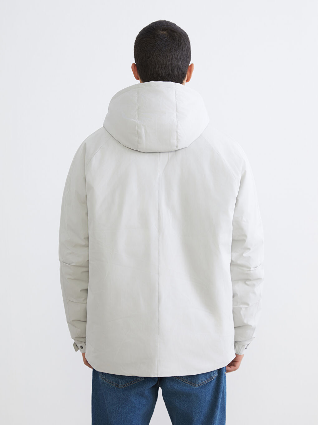 Ерлерге арналған стандартты пішім капюшонды парка пальтосы-4