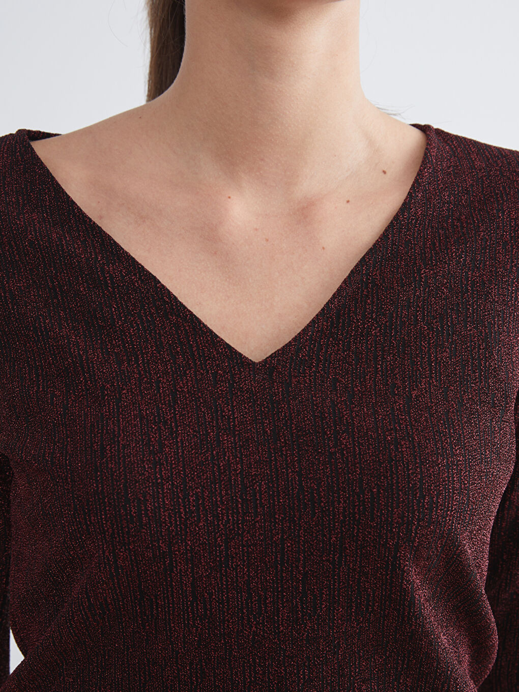 Bluza sa V izrezom, teksturirana-2