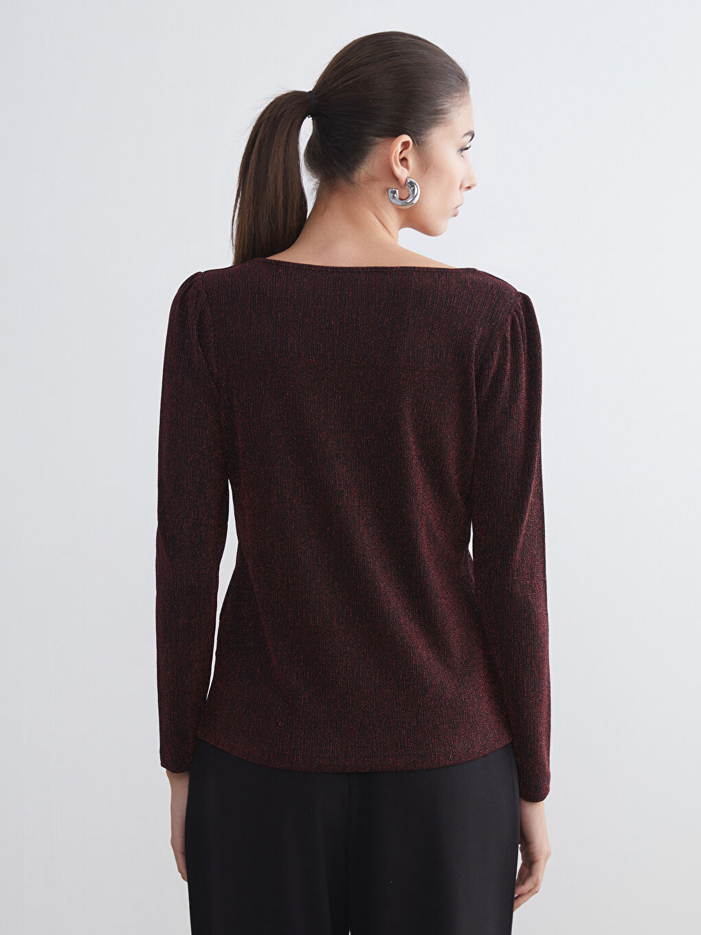 Bluza sa V izrezom, teksturirana-3