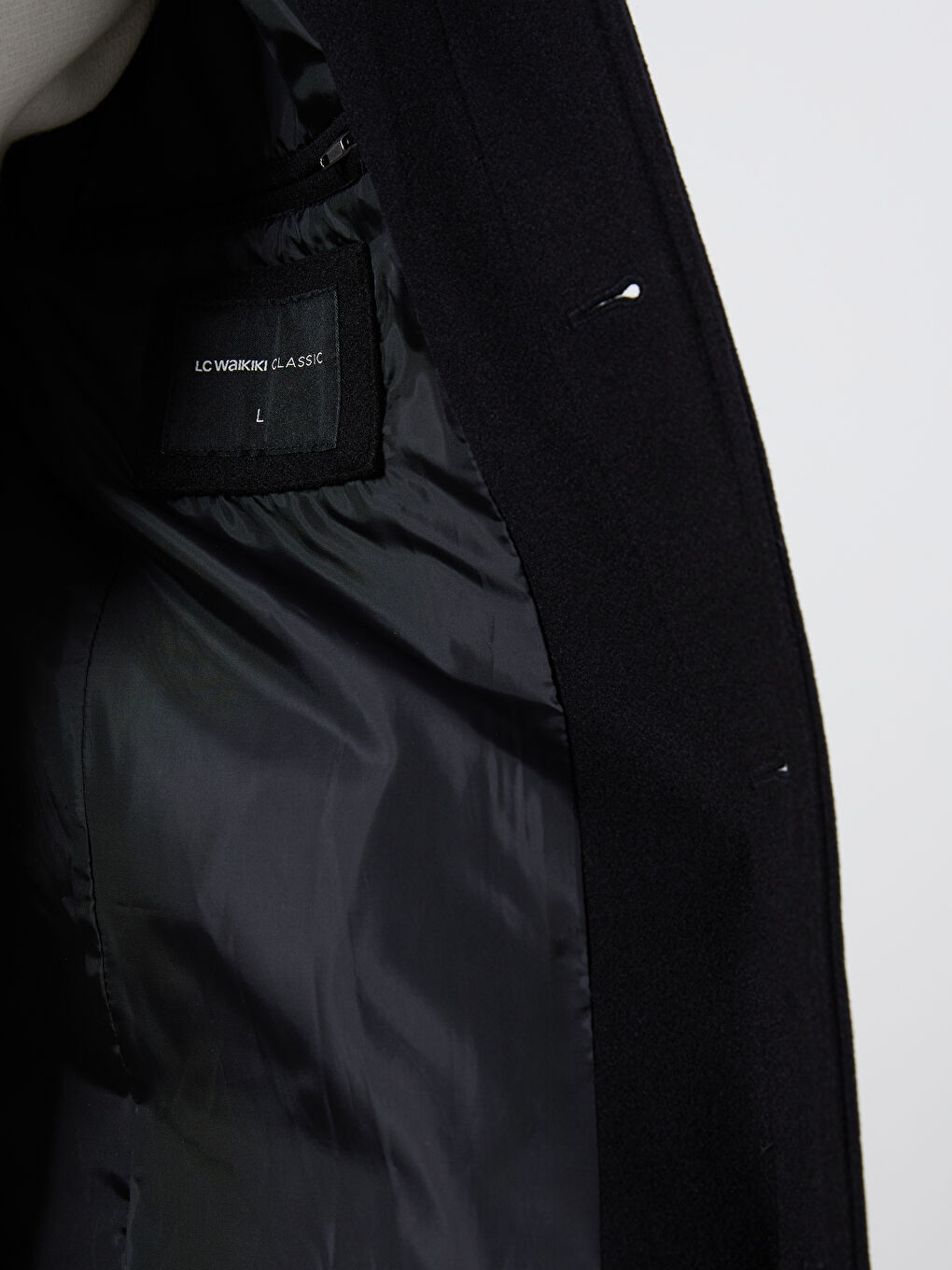 Стандартное Однотонное Мужское Каше Пальто-3