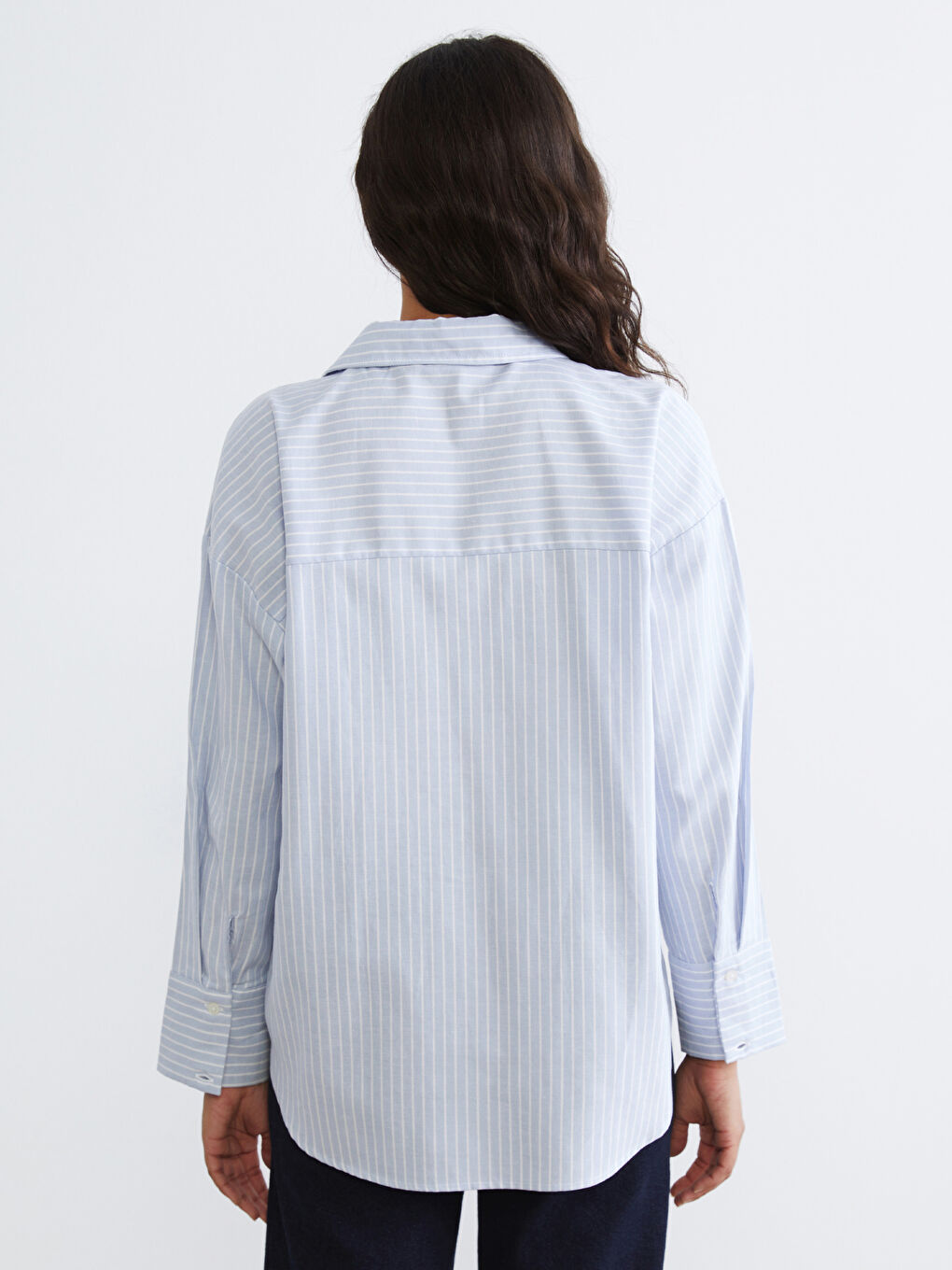Striped Oversize Women's Shirt-3
