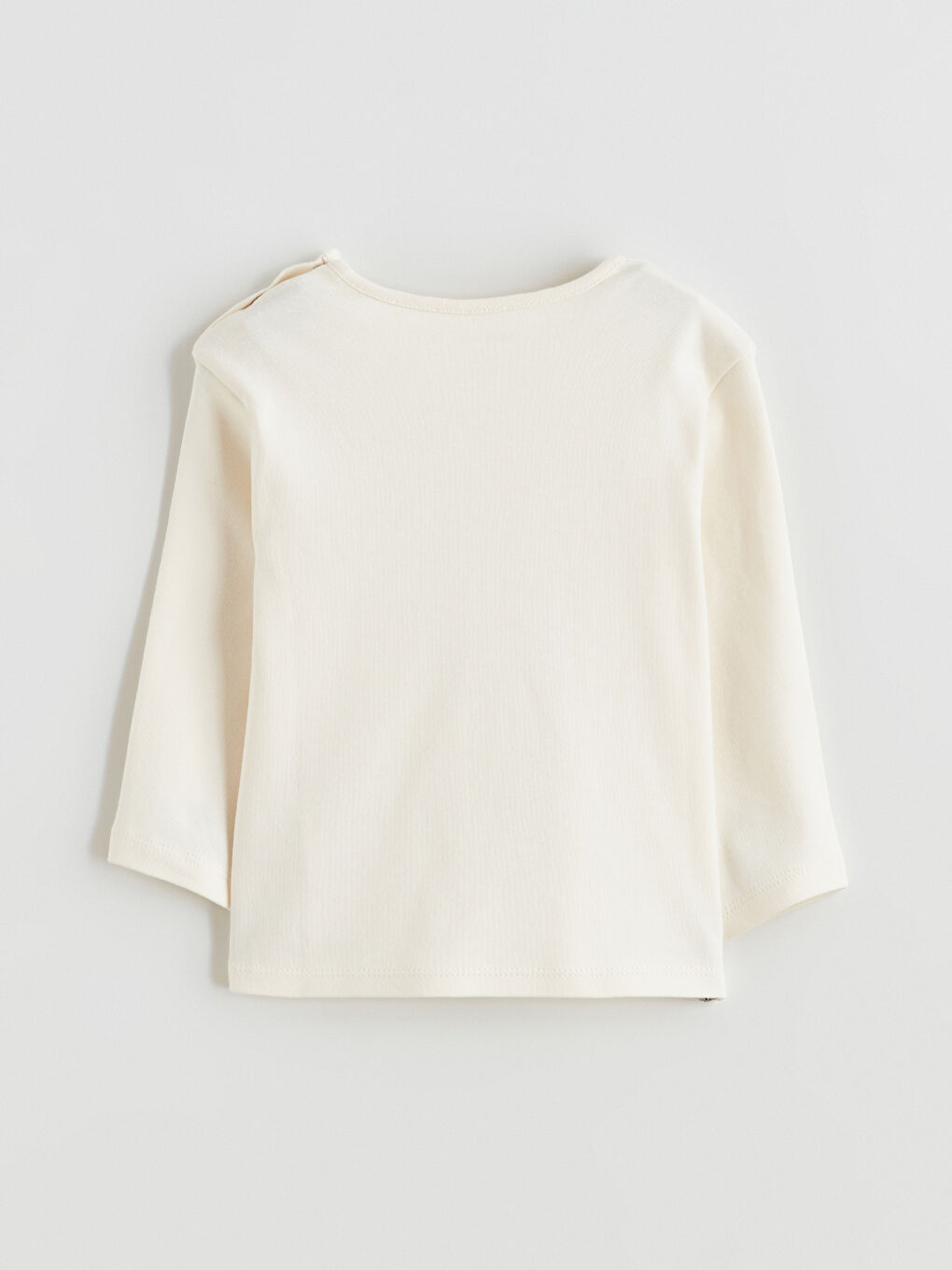 Ekru Ayı Teddy Baskılı Kız Bebek Tişört-1