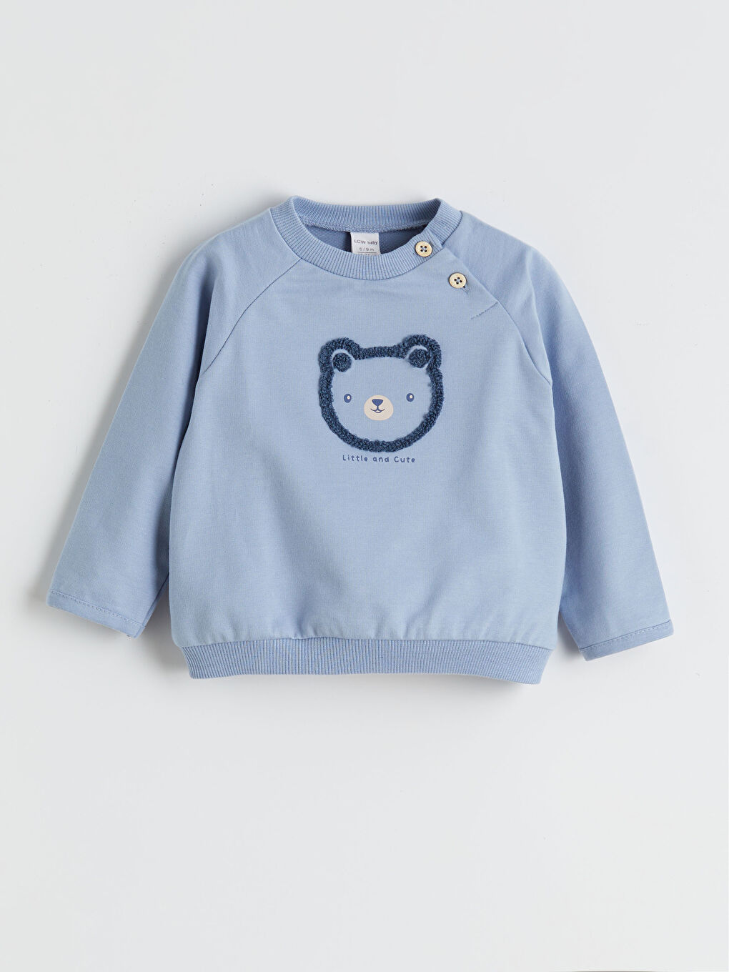 Mavi Bisiklet Yaka Erkek Bebek Sweatshirt ve Eşofman Altı-1