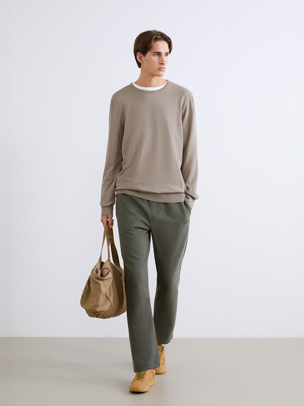 Haki Standart Kalıp Erkek Eşofman Altı