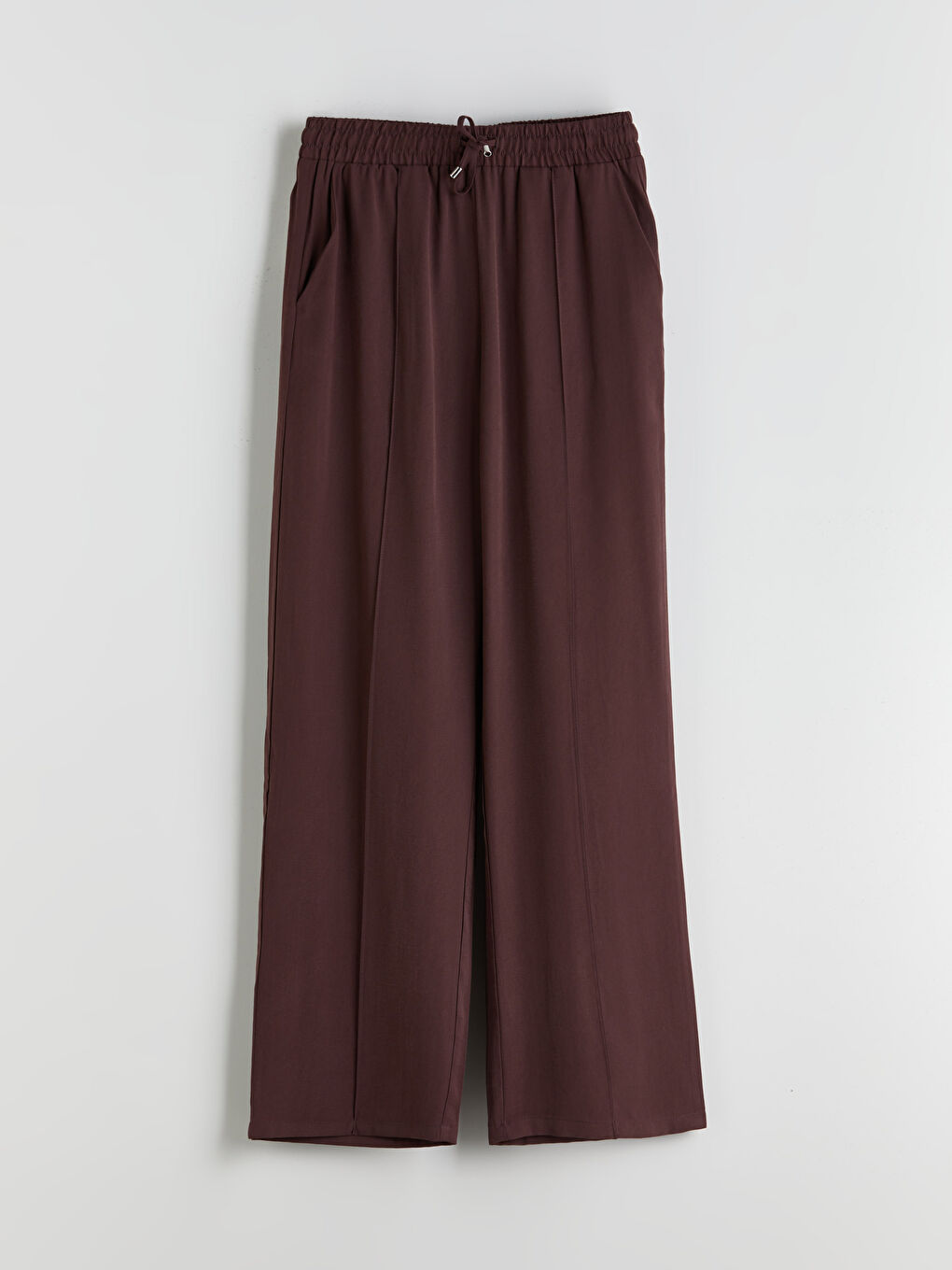 Elastic Waist Wide Leg Women's Trousers-8