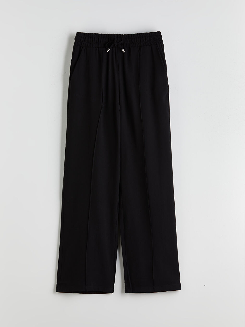 Elastic Waist Wide Leg Women's Trousers-8