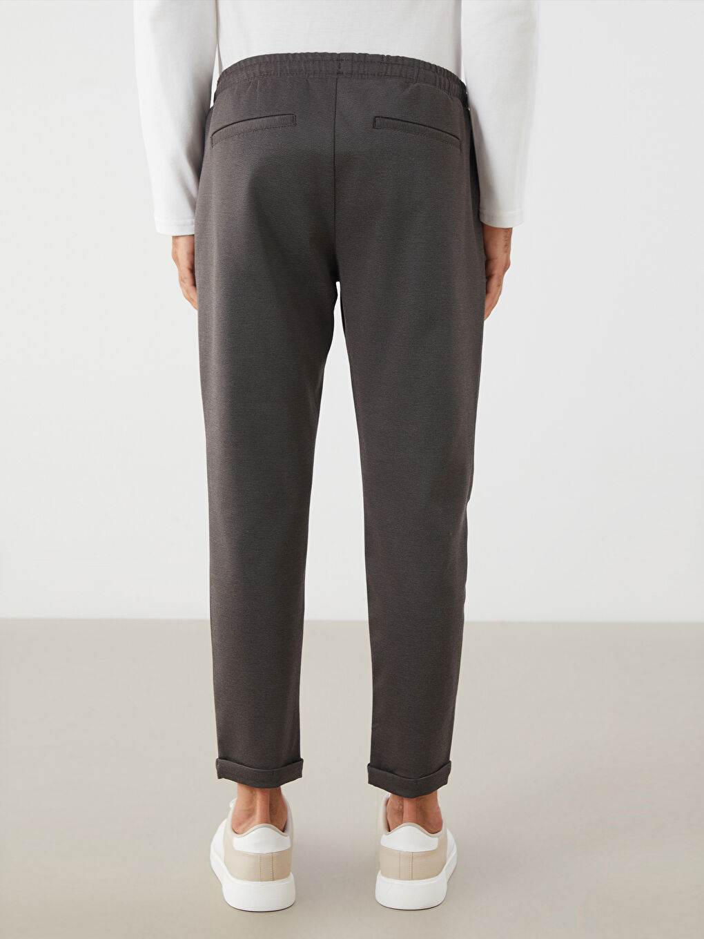 Pantalone standardnog kroja sa elastičnim strukom za muškarce-3