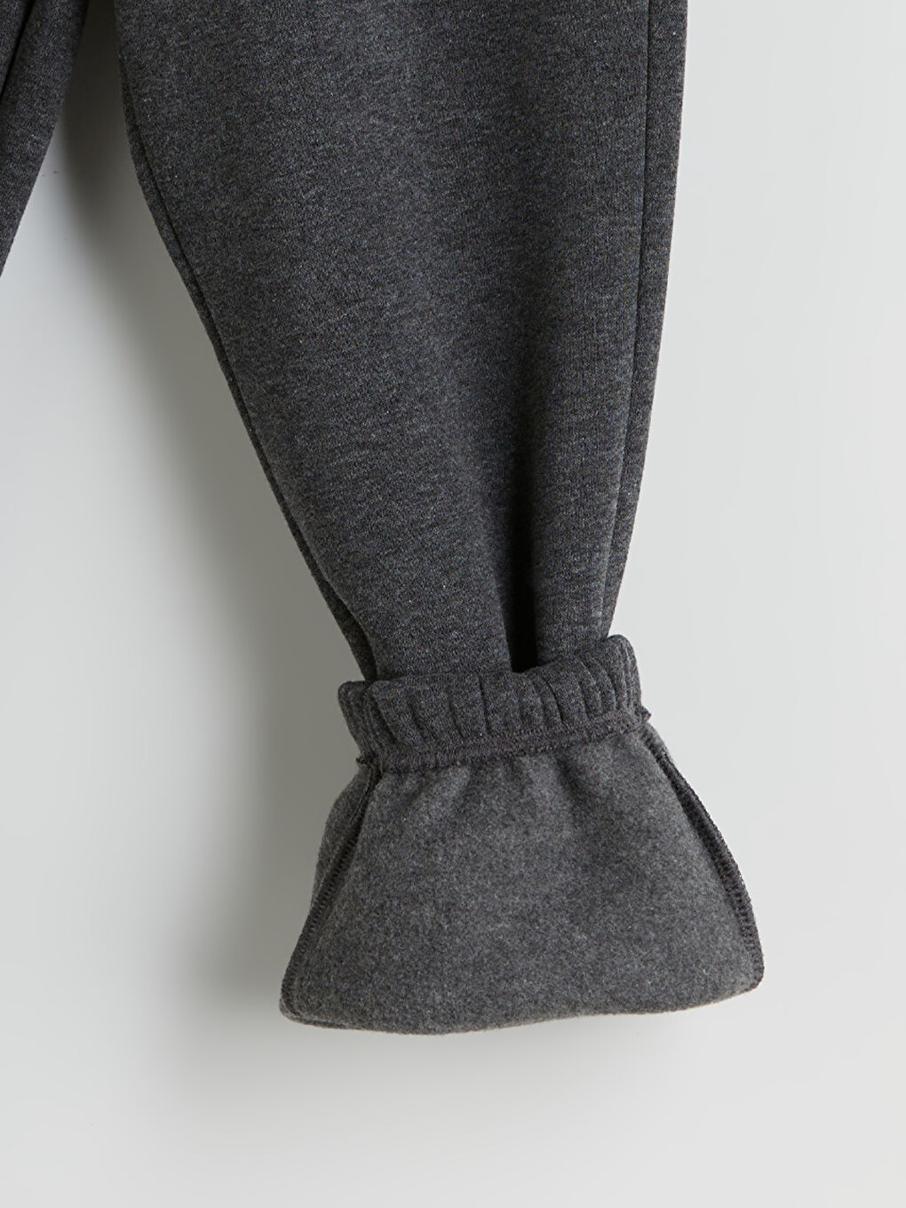 Antrasit Beli Lastikli Kız Çocuk Jogger Eşofman Altı-2