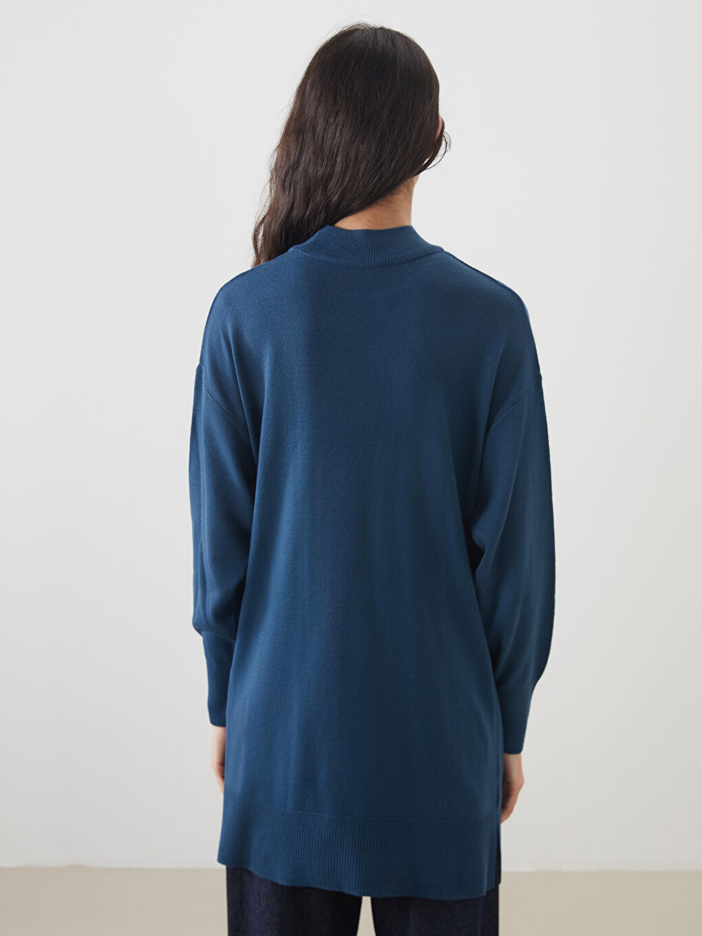 Funnel Neck Women's Knitwear Tunic-6