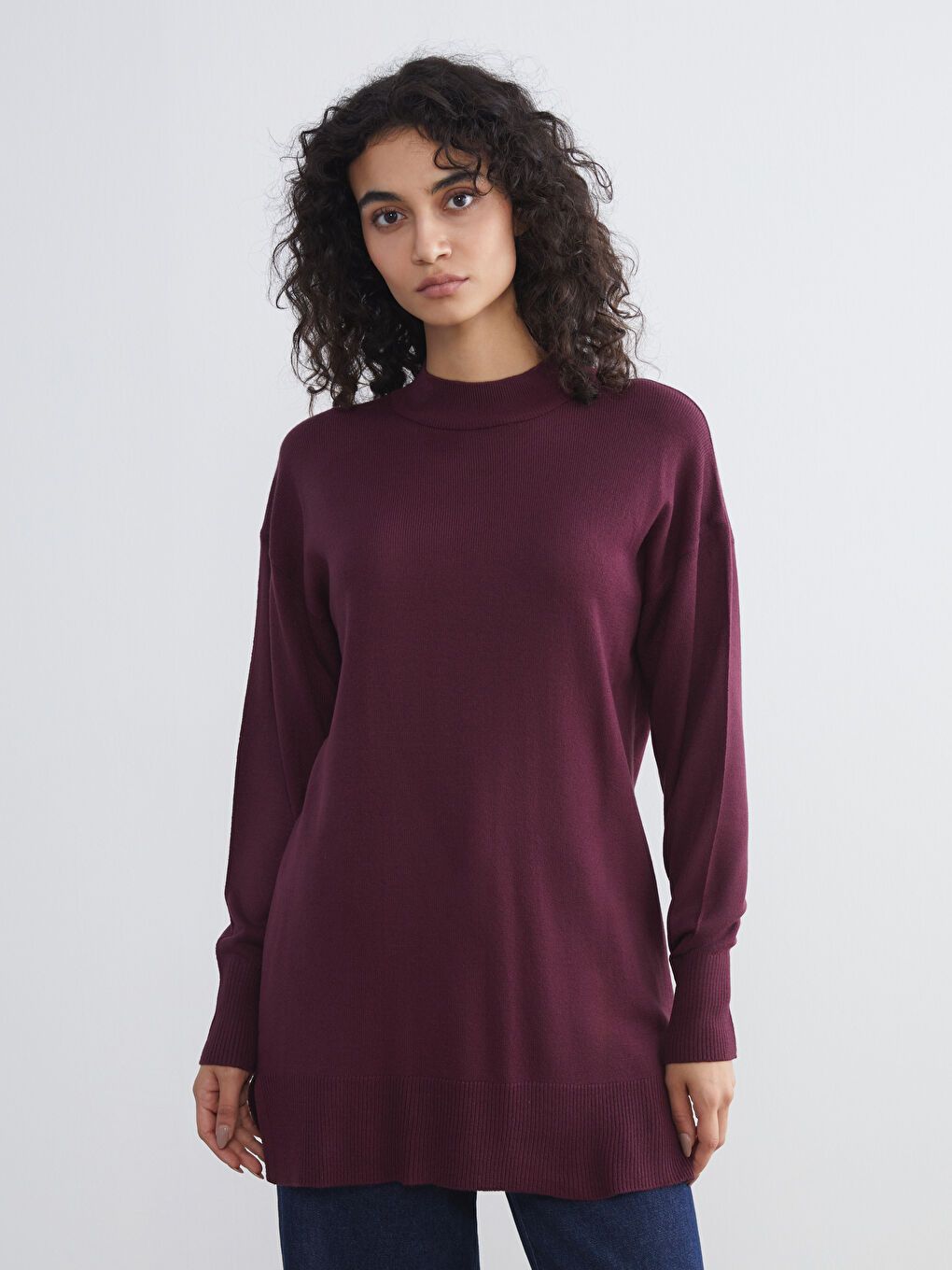 Tunique en Tricot à Col Cheminée pour Femmes