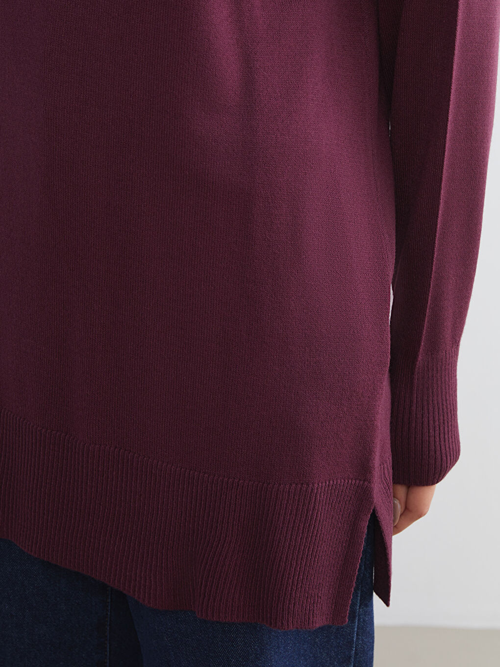 Tunique en Tricot à Col Cheminée pour Femmes-4