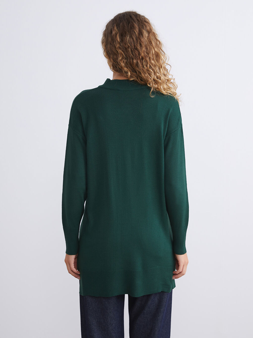 Funnel Neck Women's Knitwear Tunic-5