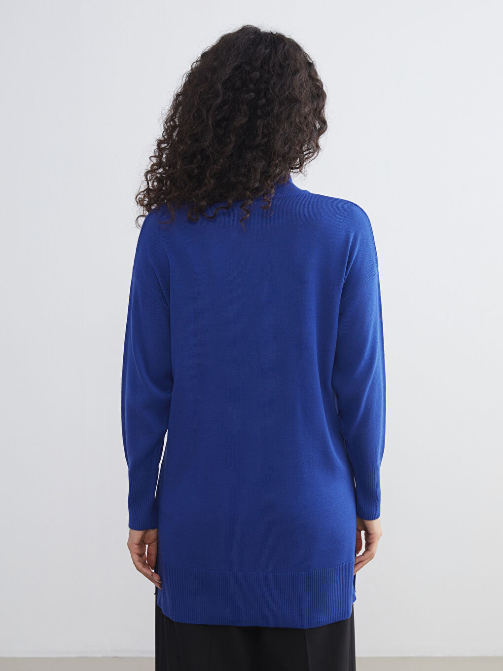 Funnel Neck Women's Knitwear Tunic-4