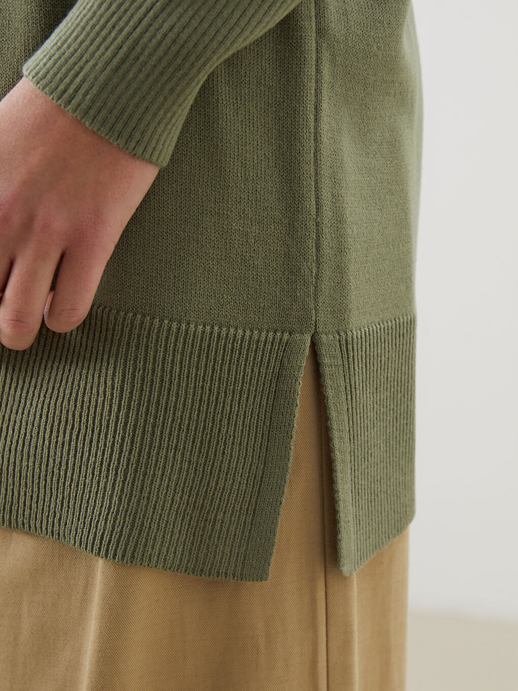 Funnel Neck Women's Knitwear Tunic-5