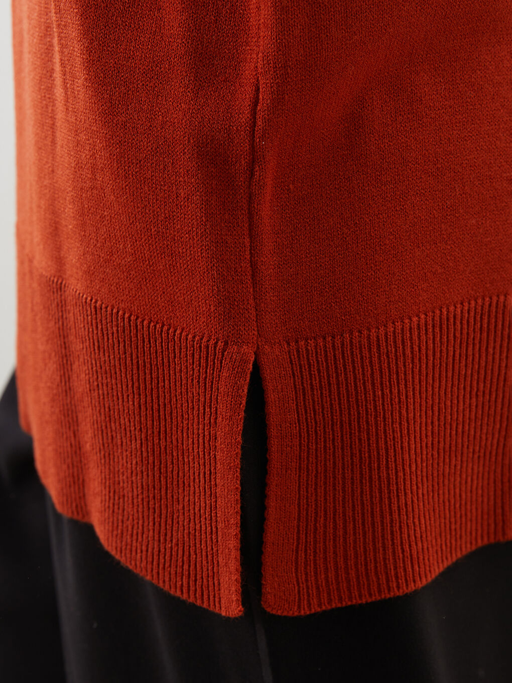 Turuncu Dik Yaka Kadın Triko Tunik-3