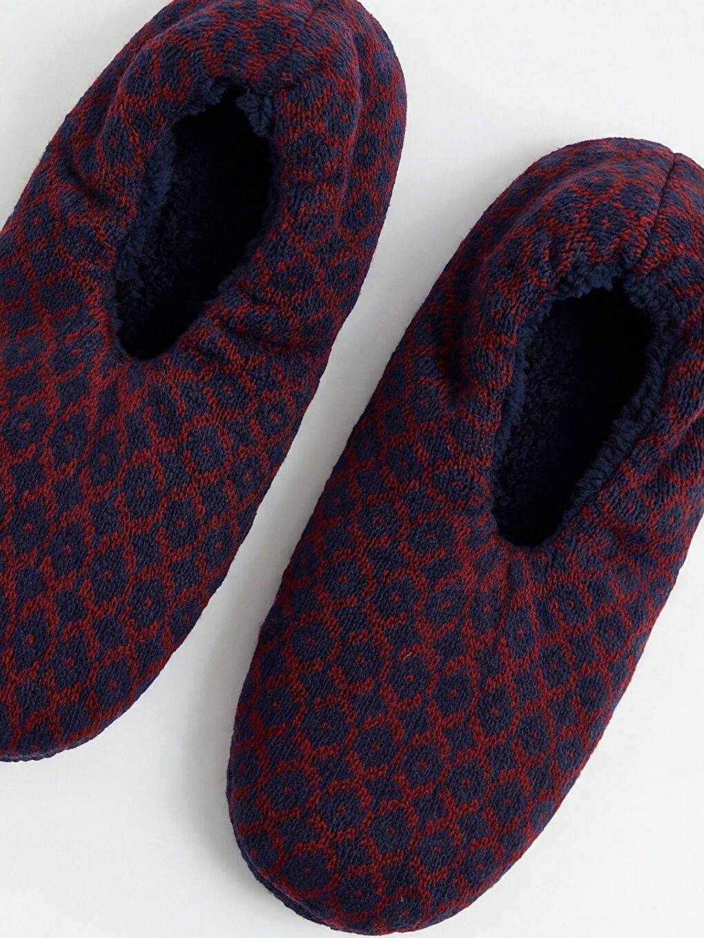 Lacivert Erkek İçi Pelüş Triko Ev Çorabı-2