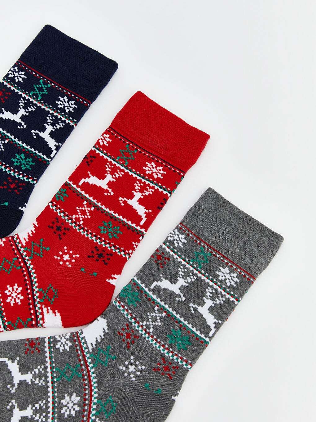 Karışık Yılbaşı Temalı Erkek Soket Çorap 3'lü-1
