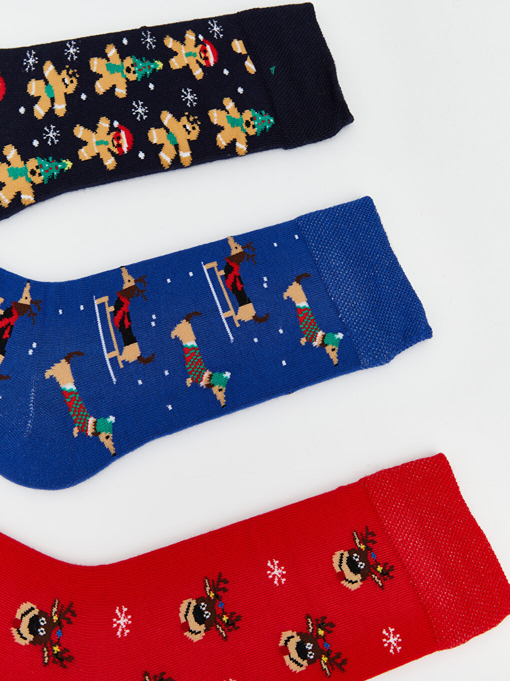 Karışık Yılbaşı Temalı Erkek Soket Çorap 5'li-2