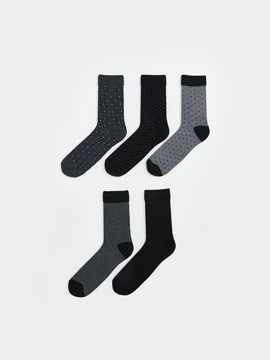 Patterned Men's Ankle Socks 5 Pack