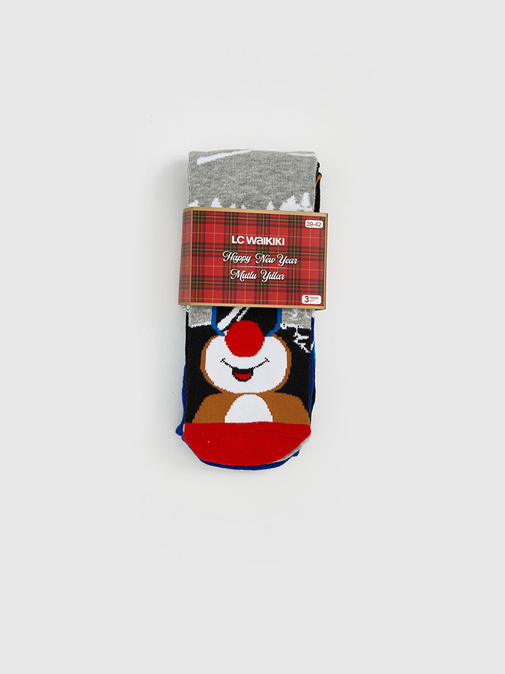 New Year Themed Men's Ankle Socks 3-Pack-1