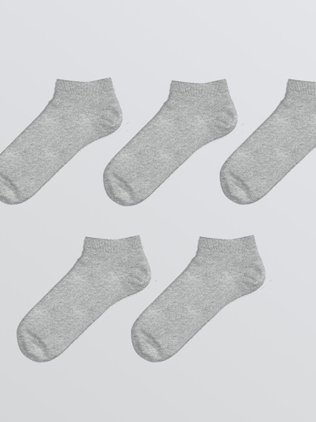 Gri Erkek Patik Çorap 5'li-1