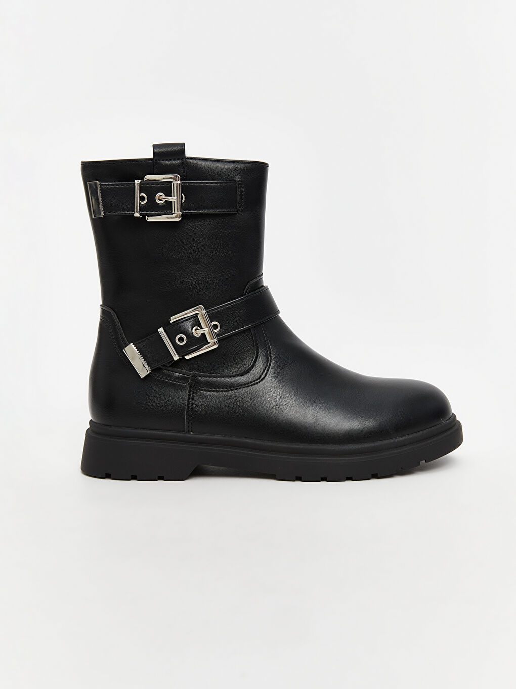 Faux Leather Zippered Girls' Boots-1