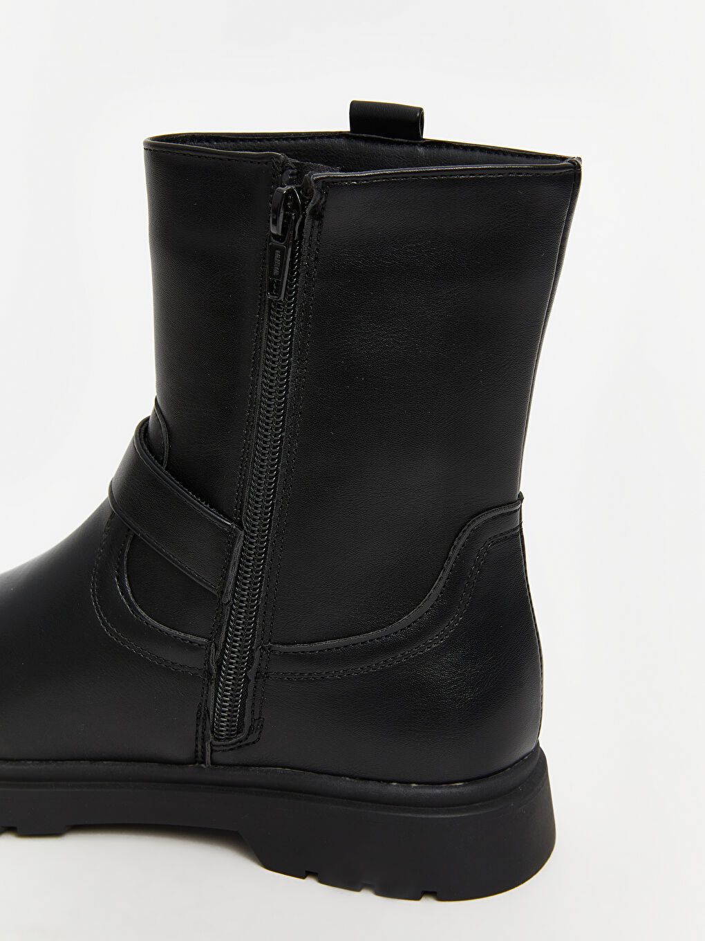 Faux Leather Zippered Girls' Boots-5