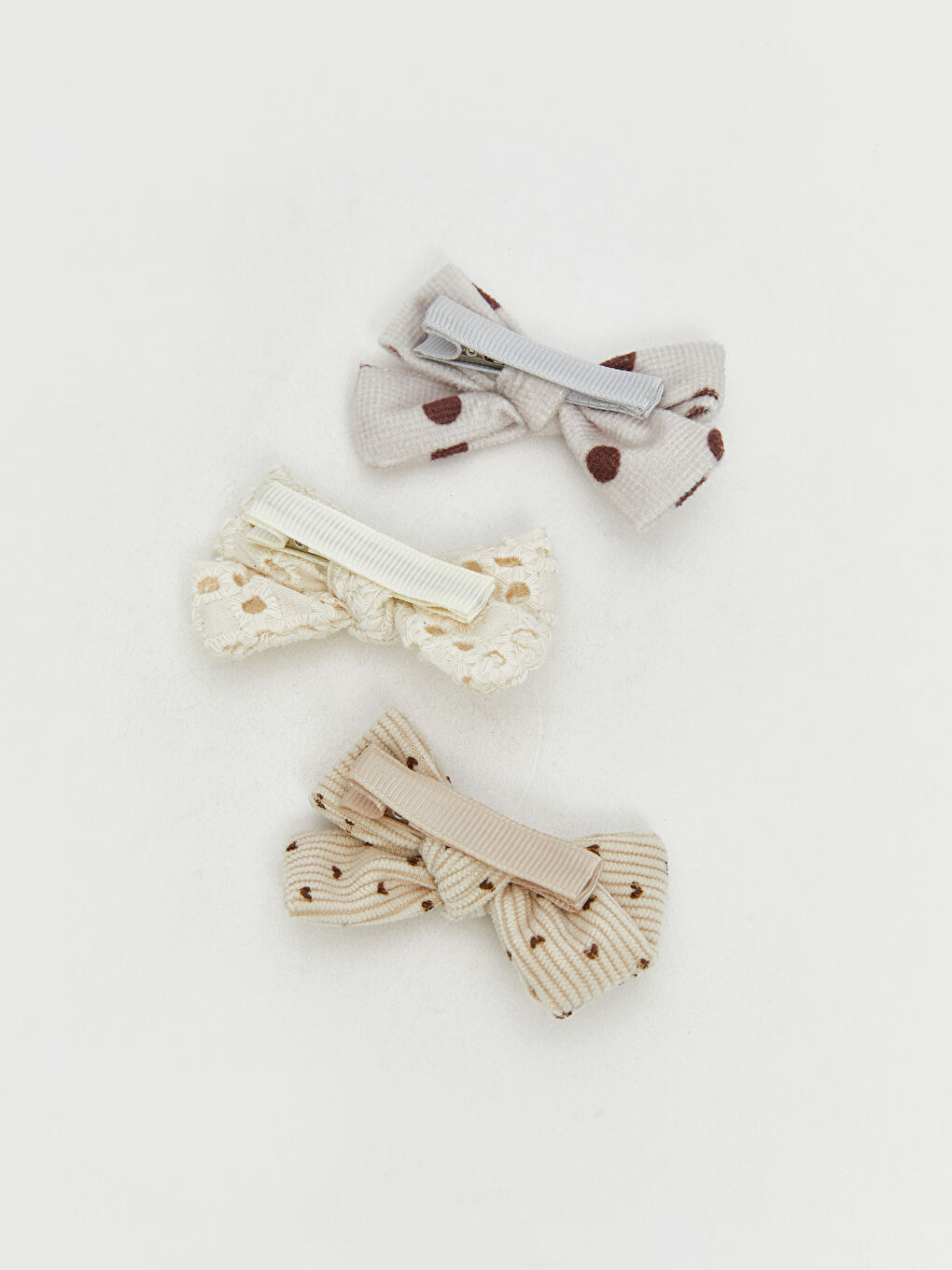 Ekru Baskılı Kız Çocuk Toka Seti 3'lü-2