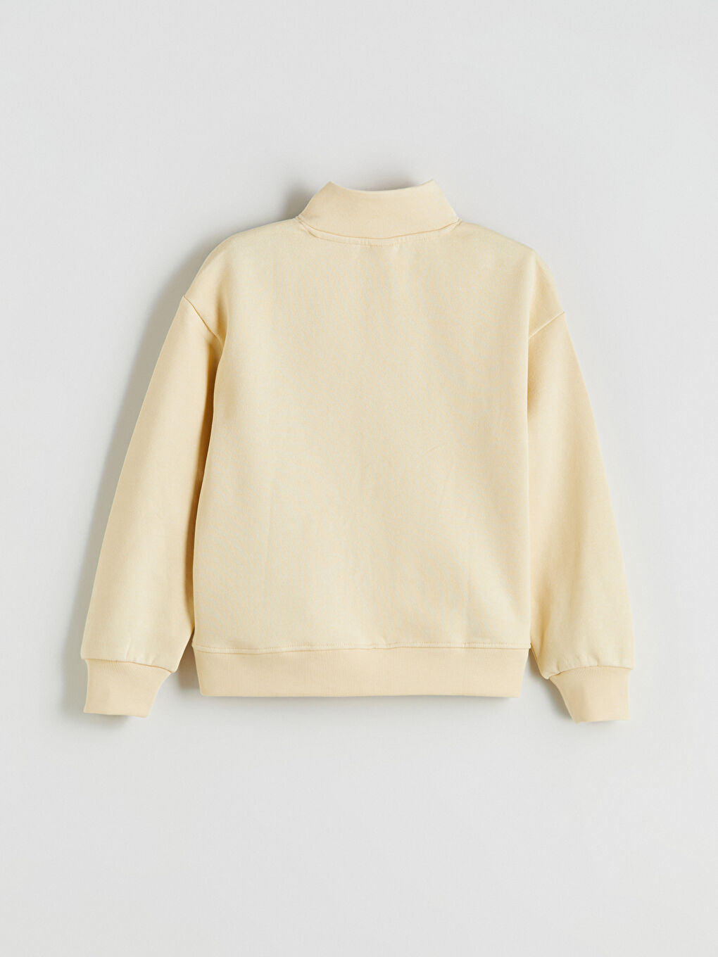 Sarı Dik Yaka Baskılı Kız Çocuk Sweatshirt-1