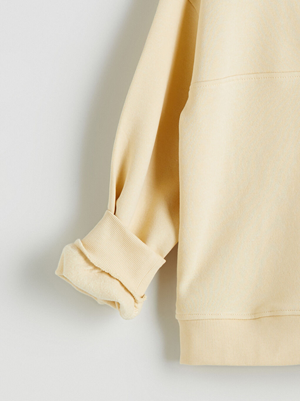 Sarı Dik Yaka Baskılı Kız Çocuk Sweatshirt-2