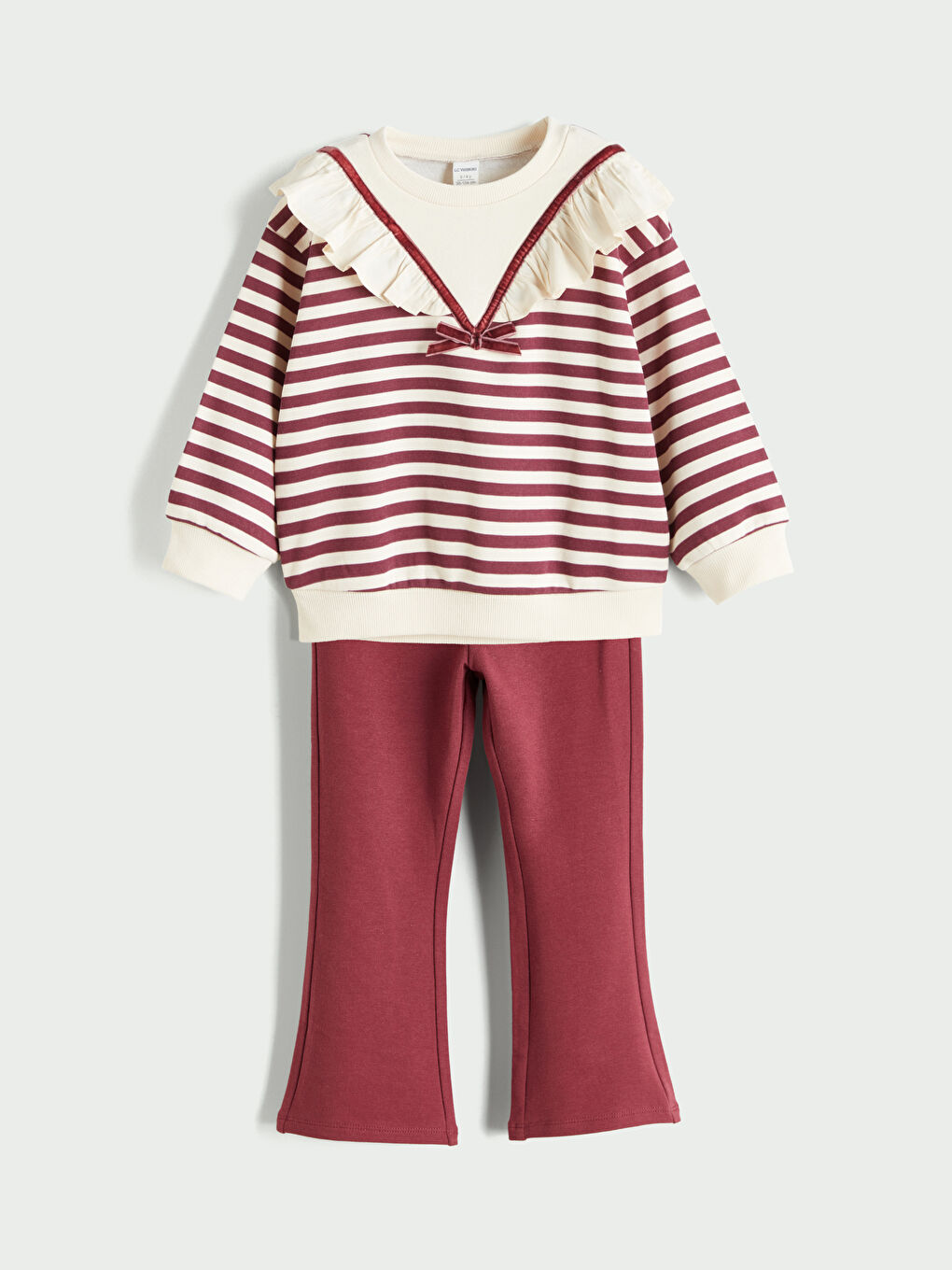 LCW Kids سویتشێرت و پانتۆڵی کچان یەخە خڕ -W5CY84Z1-E48