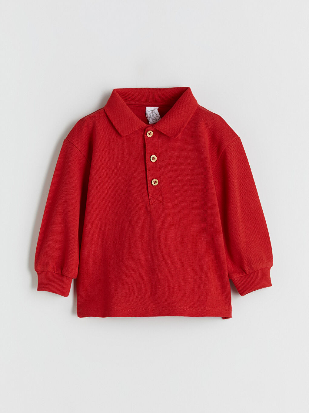 Kırmızı Polo Yaka Erkek Bebek Tişört ve Pantolon 2'li-1