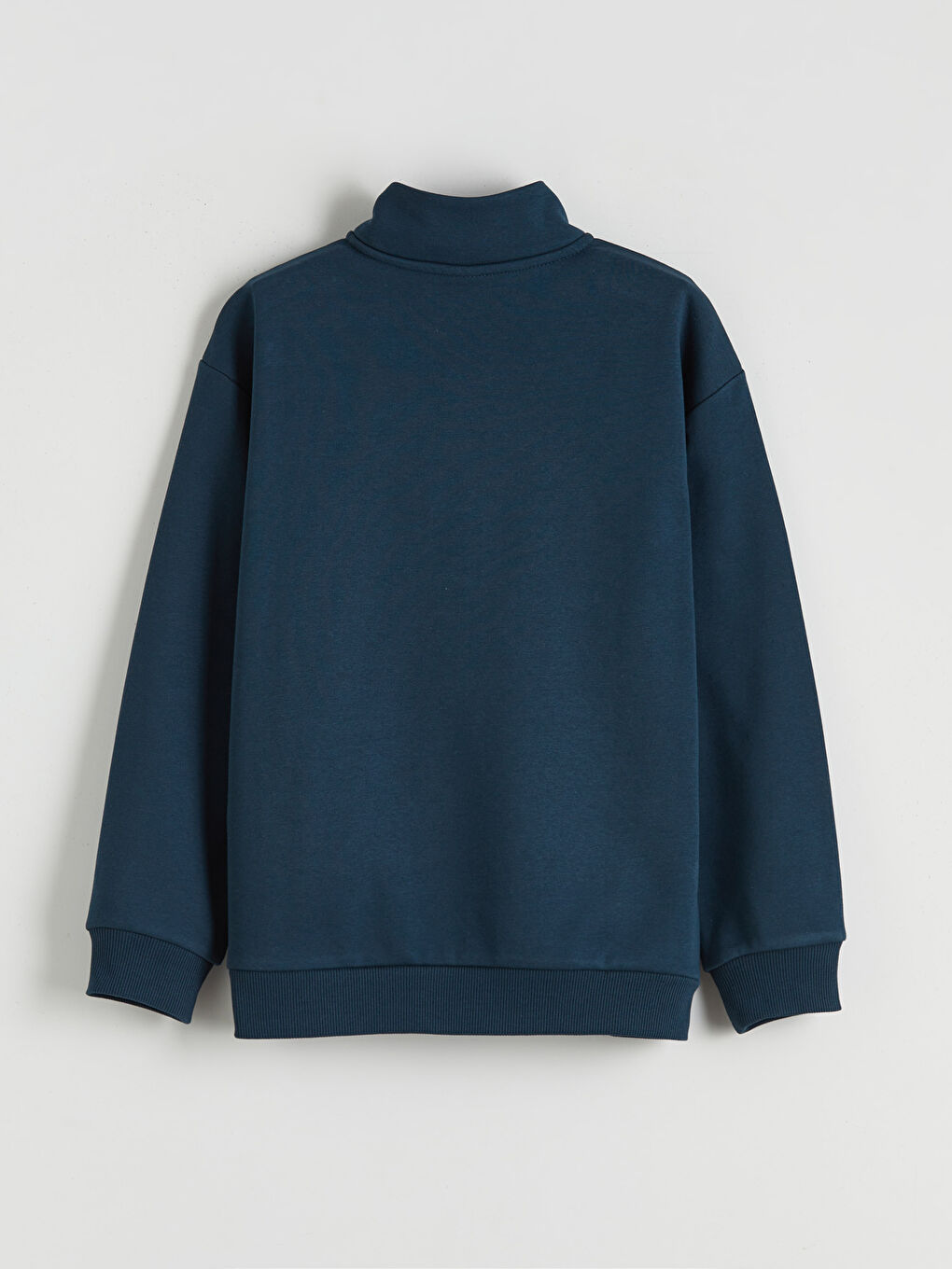 Petrol Dik Yaka Erkek Çocuk Kalın Sweatshirt-1