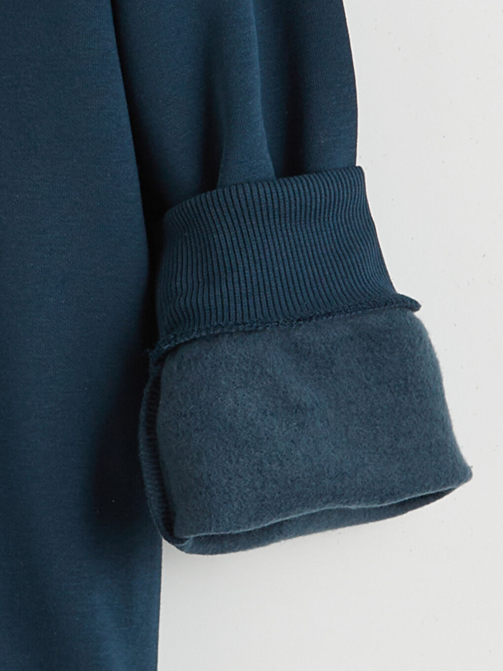 Petrol Dik Yaka Erkek Çocuk Kalın Sweatshirt-2