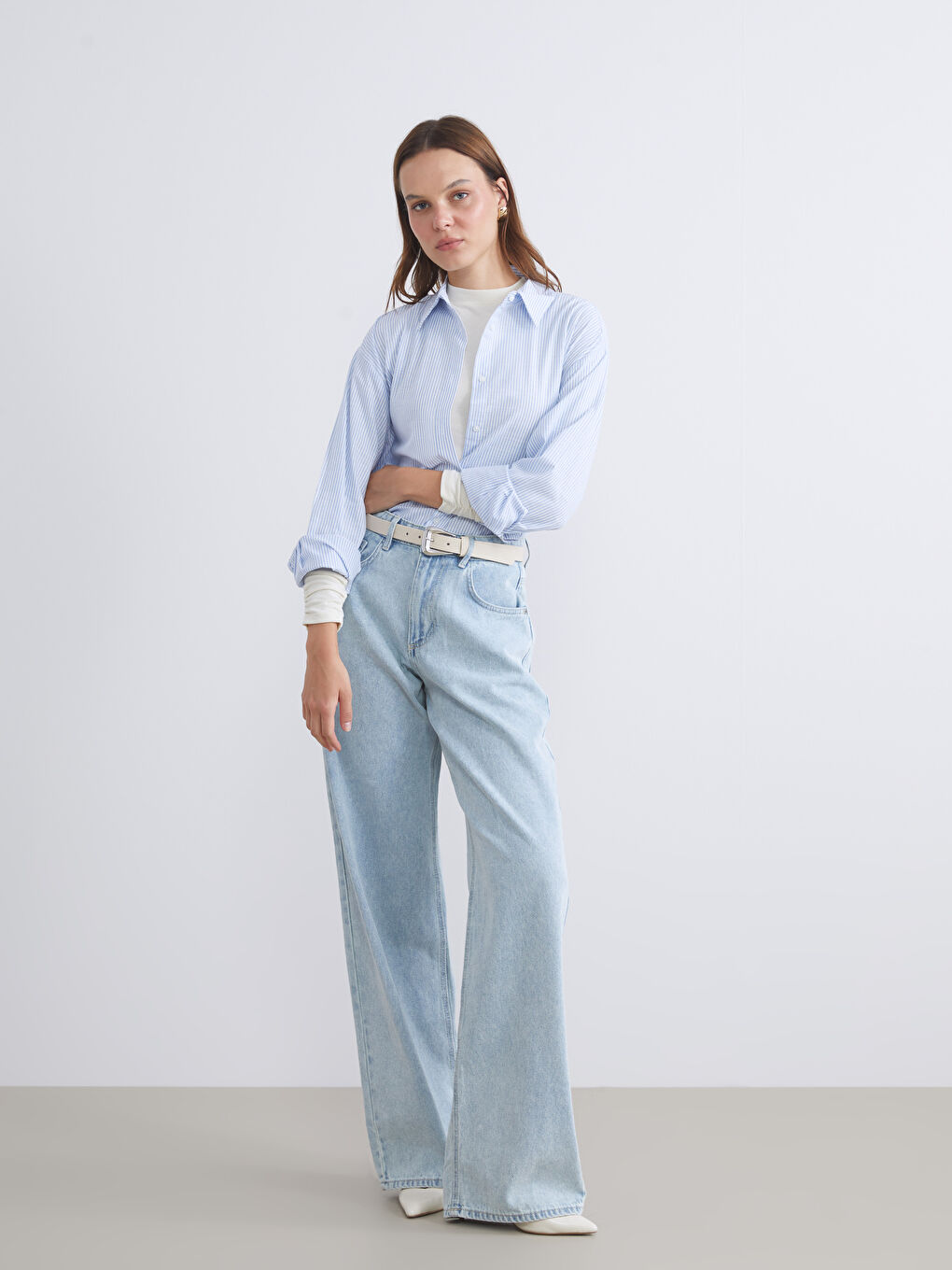 әйелдерге арналған кең пішім джинс шалбар