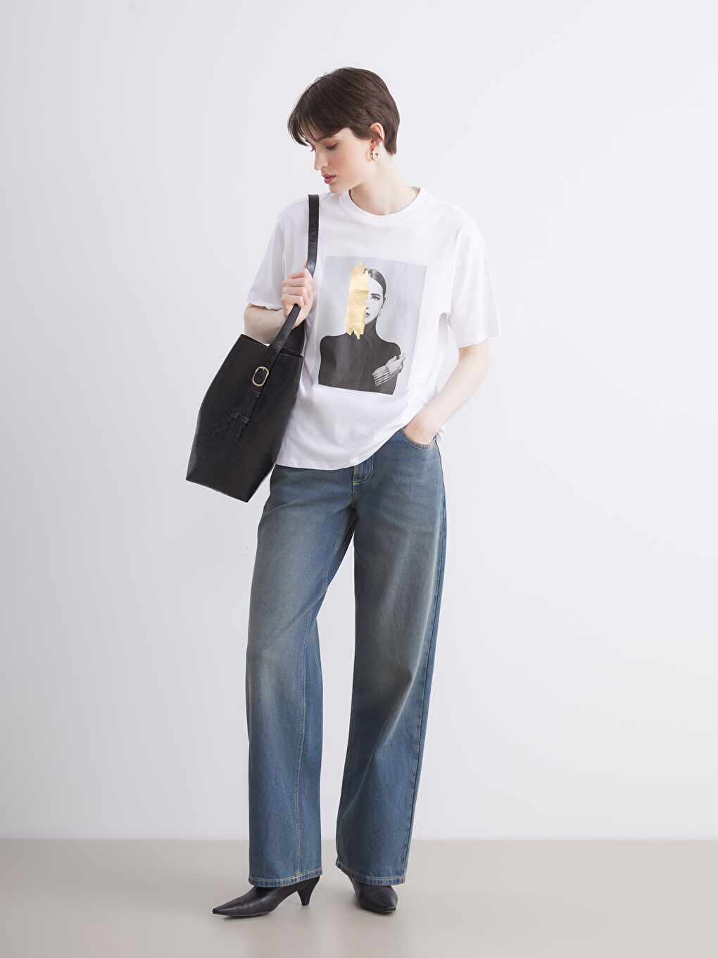 әйелдерге арналған кең пішім джинс шалбар