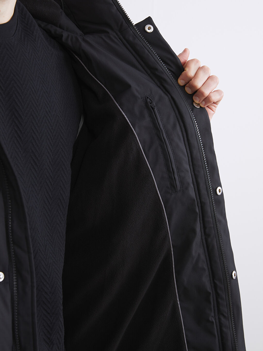 Κανονική Εφαρμογή Με Κουκούλα Ανδρικό Φουσκωτό Μπουφάν-3