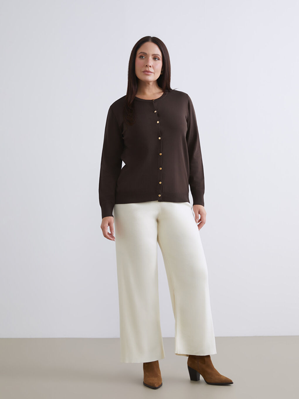 Pantalone od trikotaže sa elastičnim strukom za žene-1