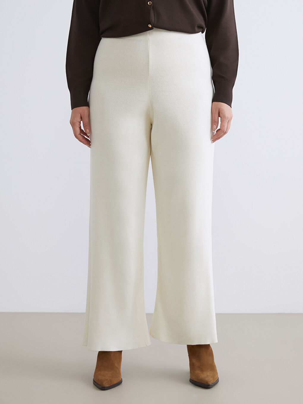 Pantalone od trikotaže sa elastičnim strukom za žene-5