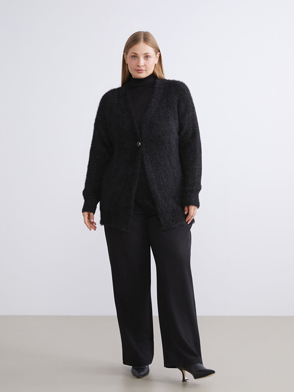 V Neck Women's Plush Knitwear Cardigan-7