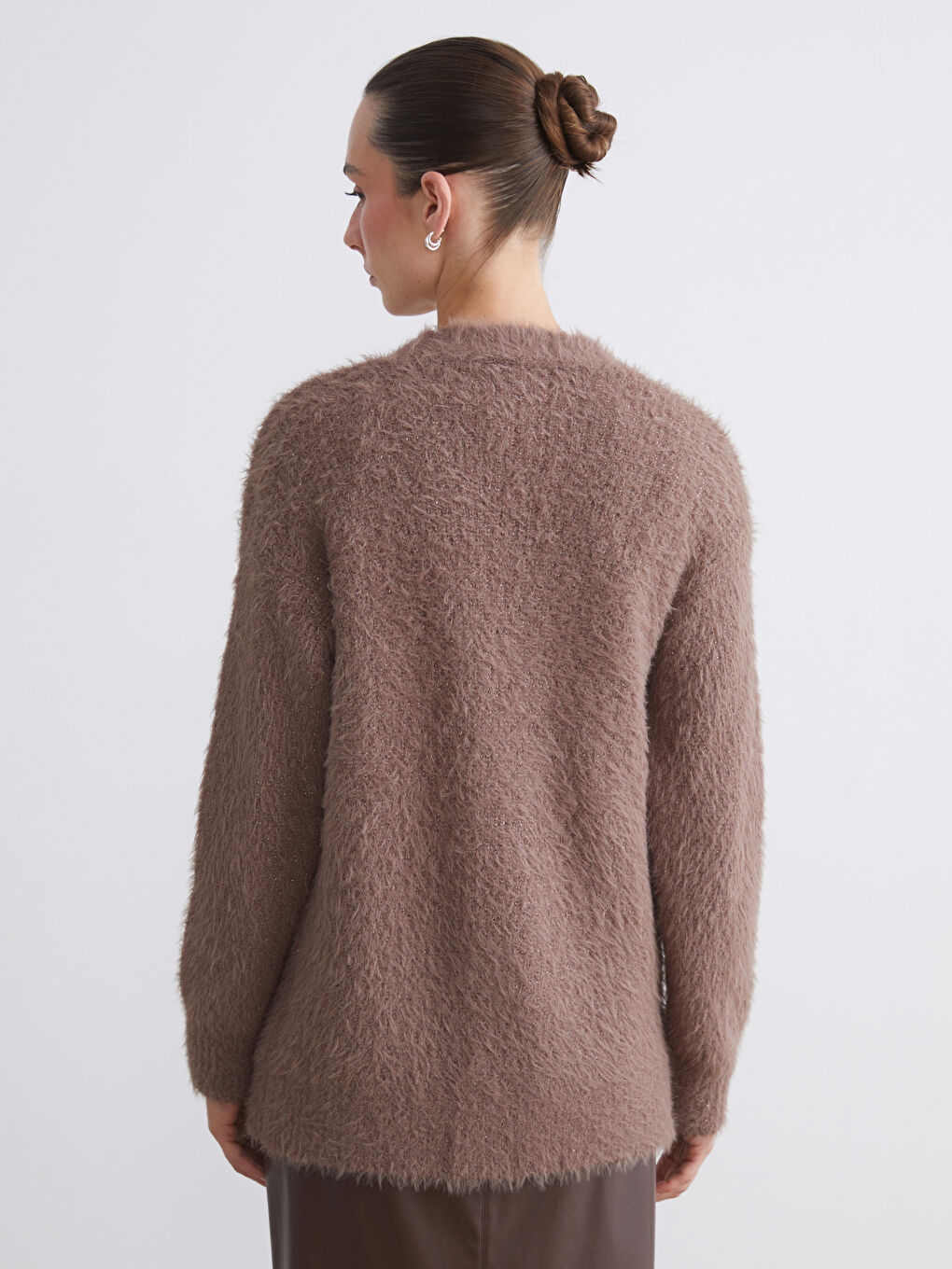 V Neck Women's Plush Knitwear Cardigan-4